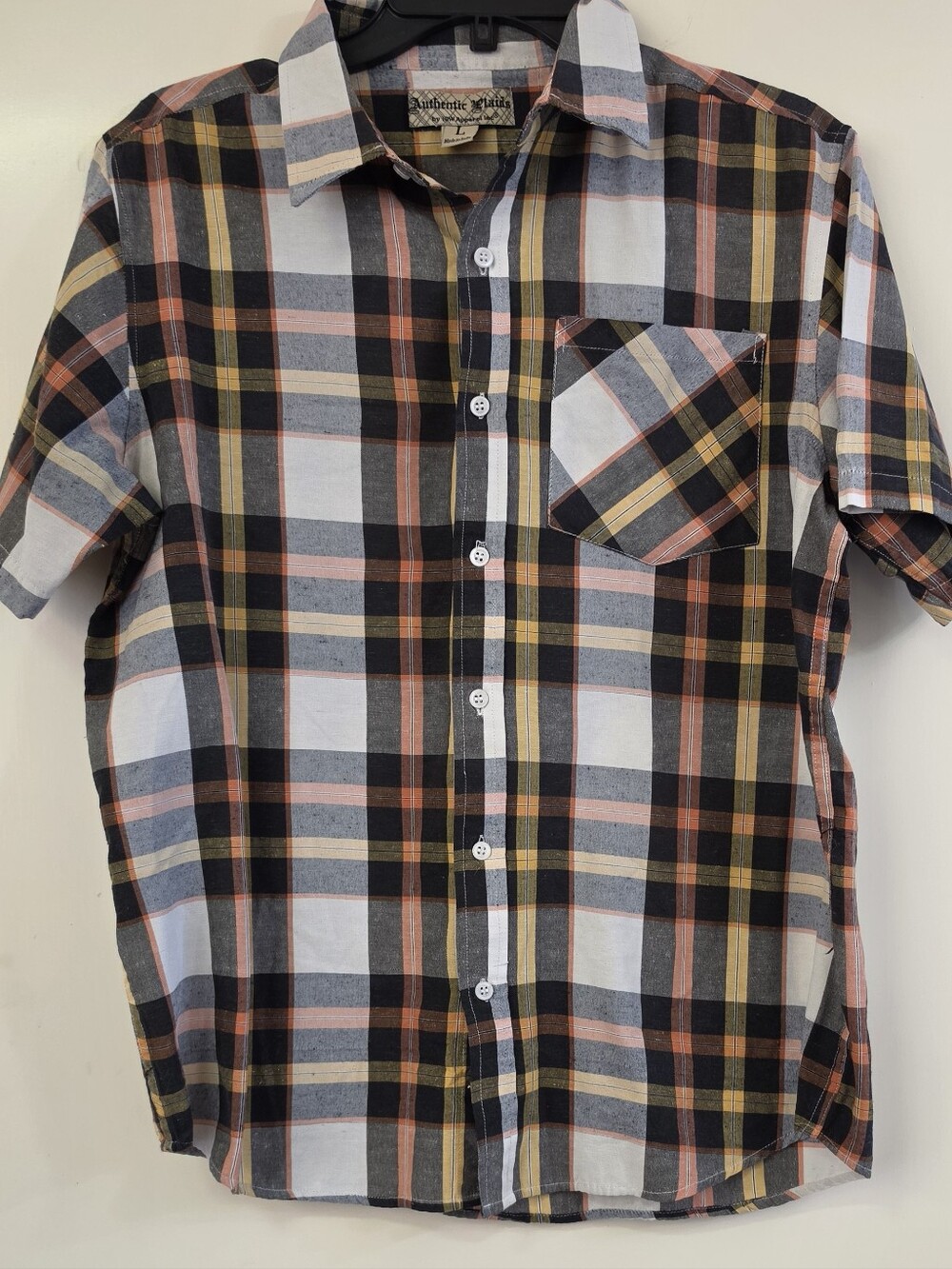 Authentic Plaids Men's Short-Sleeve Plaid Button-Up Shirt